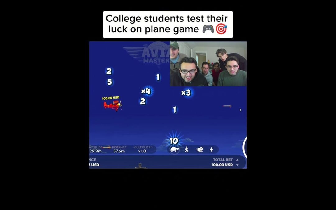 College students test their luck on plane game #casino #highlights #roobet