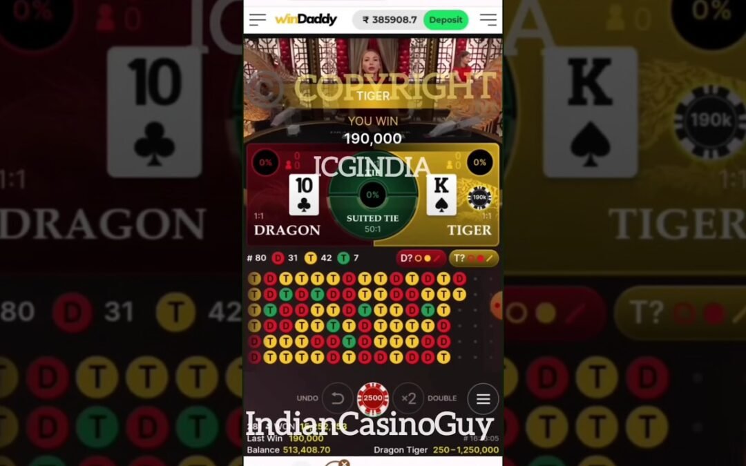 Dragon Tiger Evolution gameplay big win #onlinecasino #slotscasinogames #dragonvstigerwinningstricks