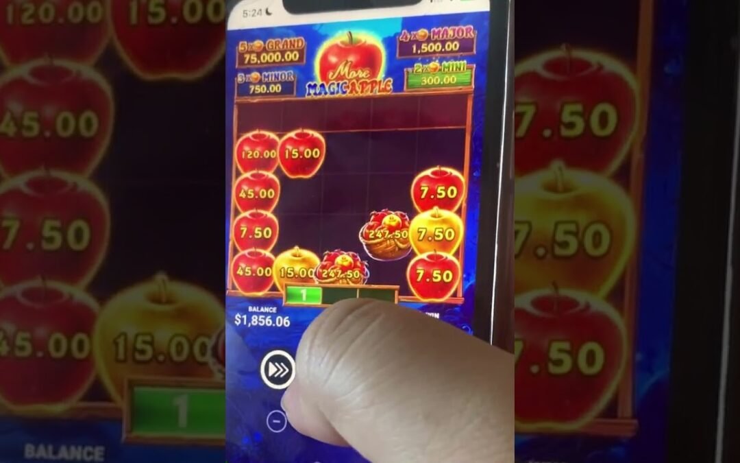 $15 HIT ONLINE POKIES WIN 💰 MAGIC APPLES 🍎🍎🍎 #pokieswin #slots #casino #magicapples
