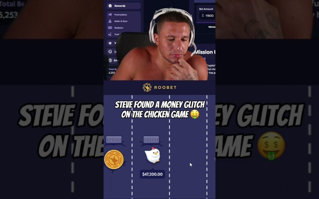 Steve found a money glitch on the chicken game #roobet #onlinecasino #777 #cardgames #gamble #casino