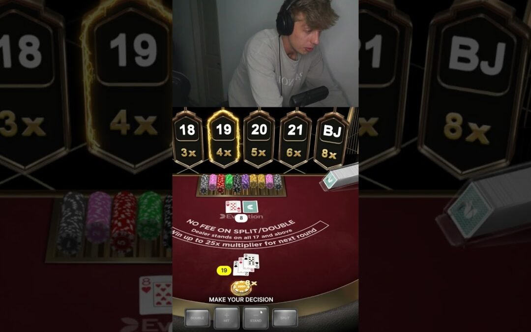 MASSIVE INSANE BLACKJACK WIN! #casino #blackjack #bigwin #funny