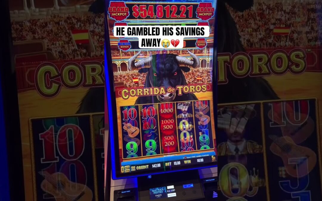 HE GAMBLED HIS SAVINGS AWAY😭💔 #casino #slot